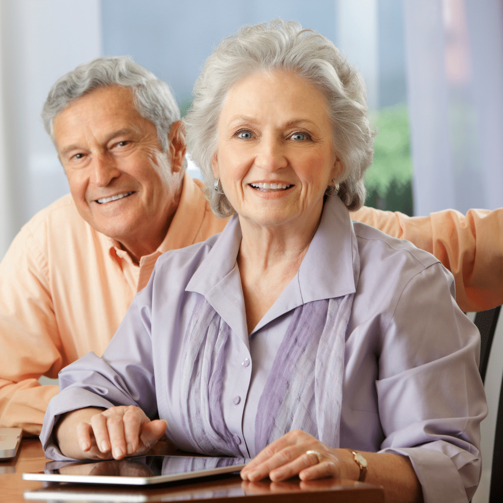 senior couple smiling