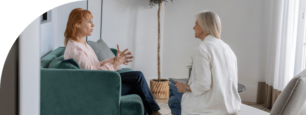 Two women talking